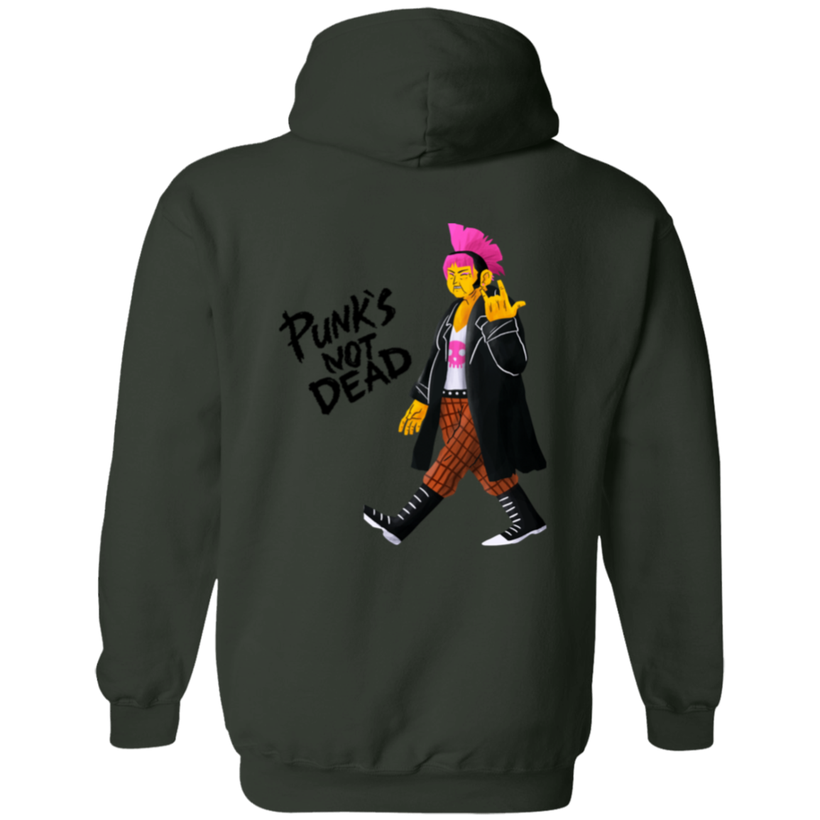 Punk's Not Dead Zip Up Hooded Sweatshirt