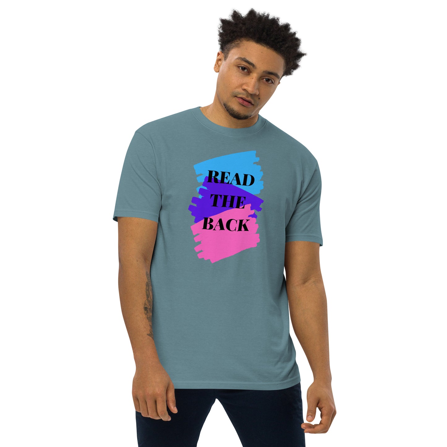 Read the Back Men’s premium heavyweight tee