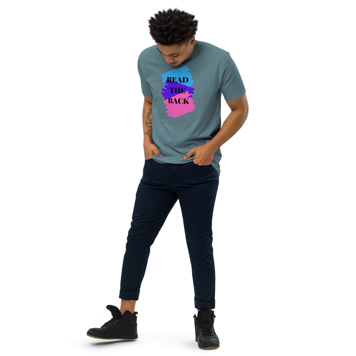 Read the Back Men’s premium heavyweight tee