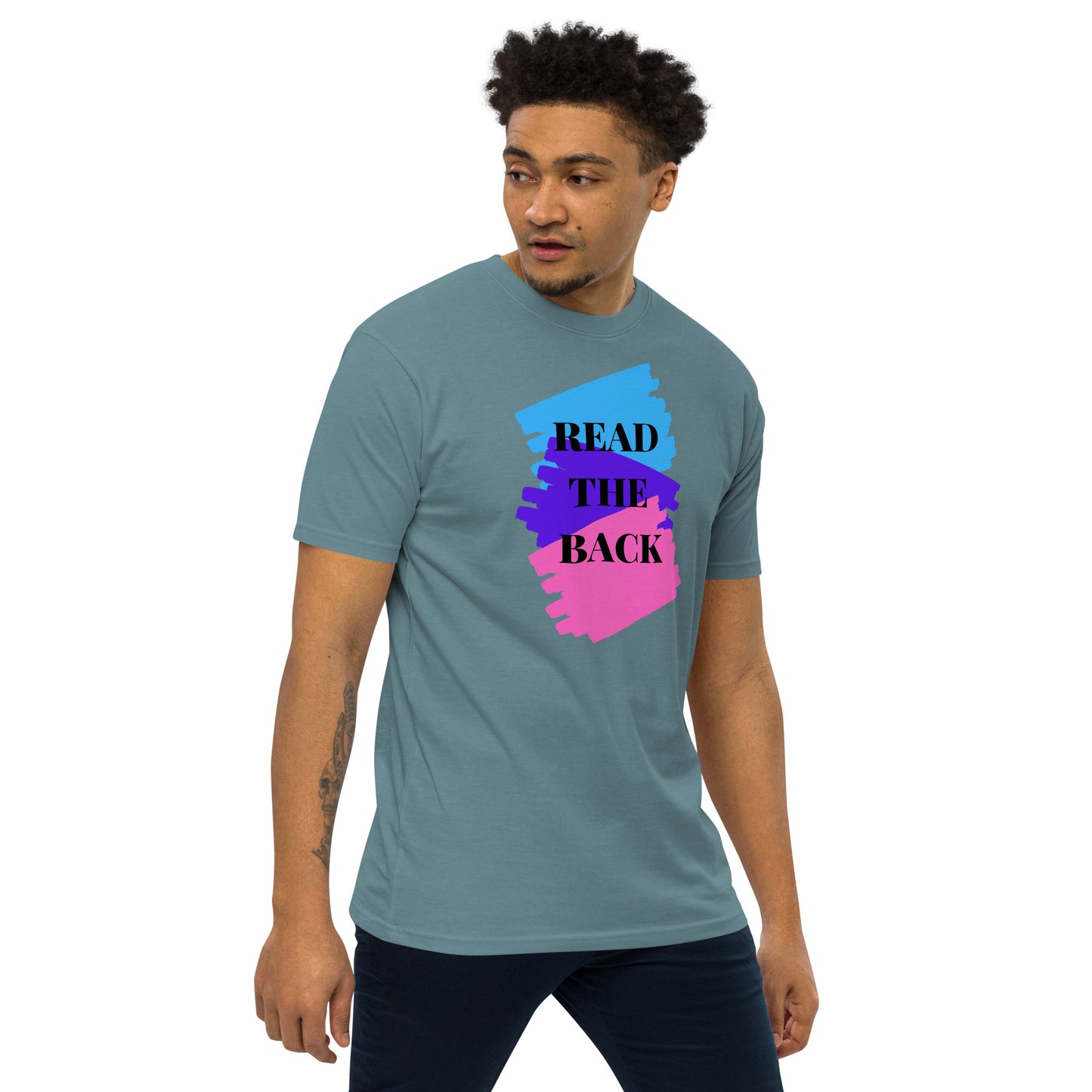 Read the Back Men’s premium heavyweight tee