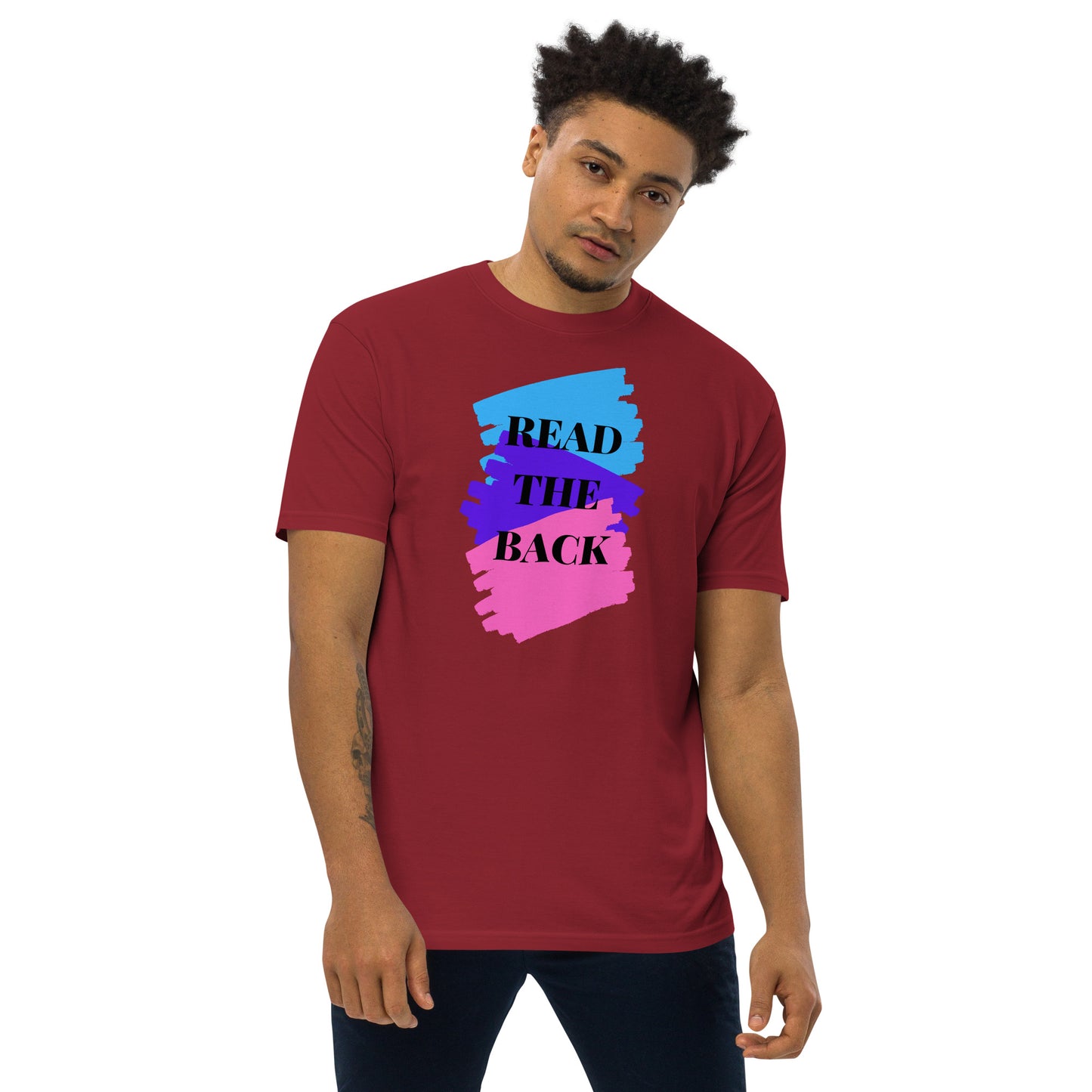 Read the Back Men’s premium heavyweight tee