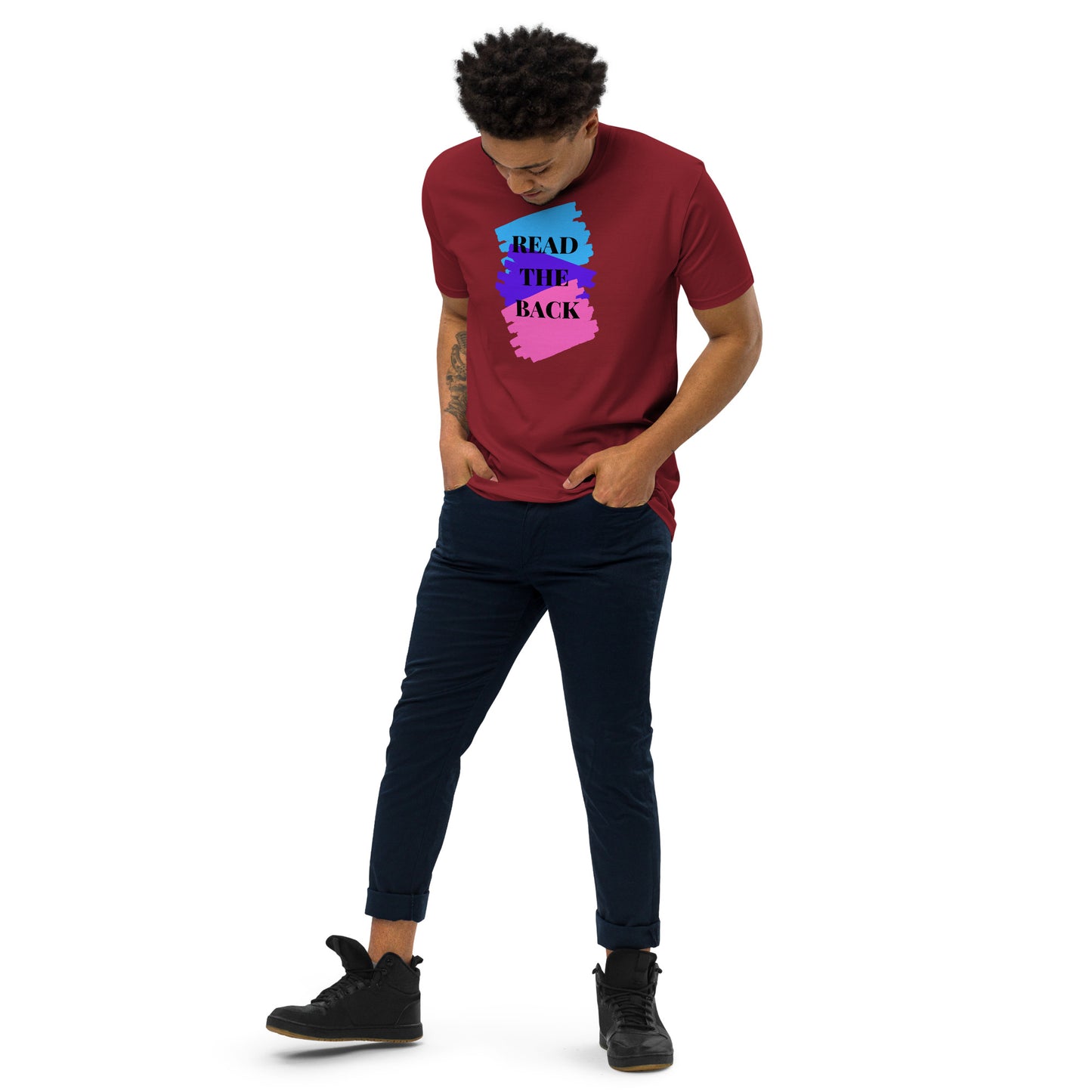 Read the Back Men’s premium heavyweight tee