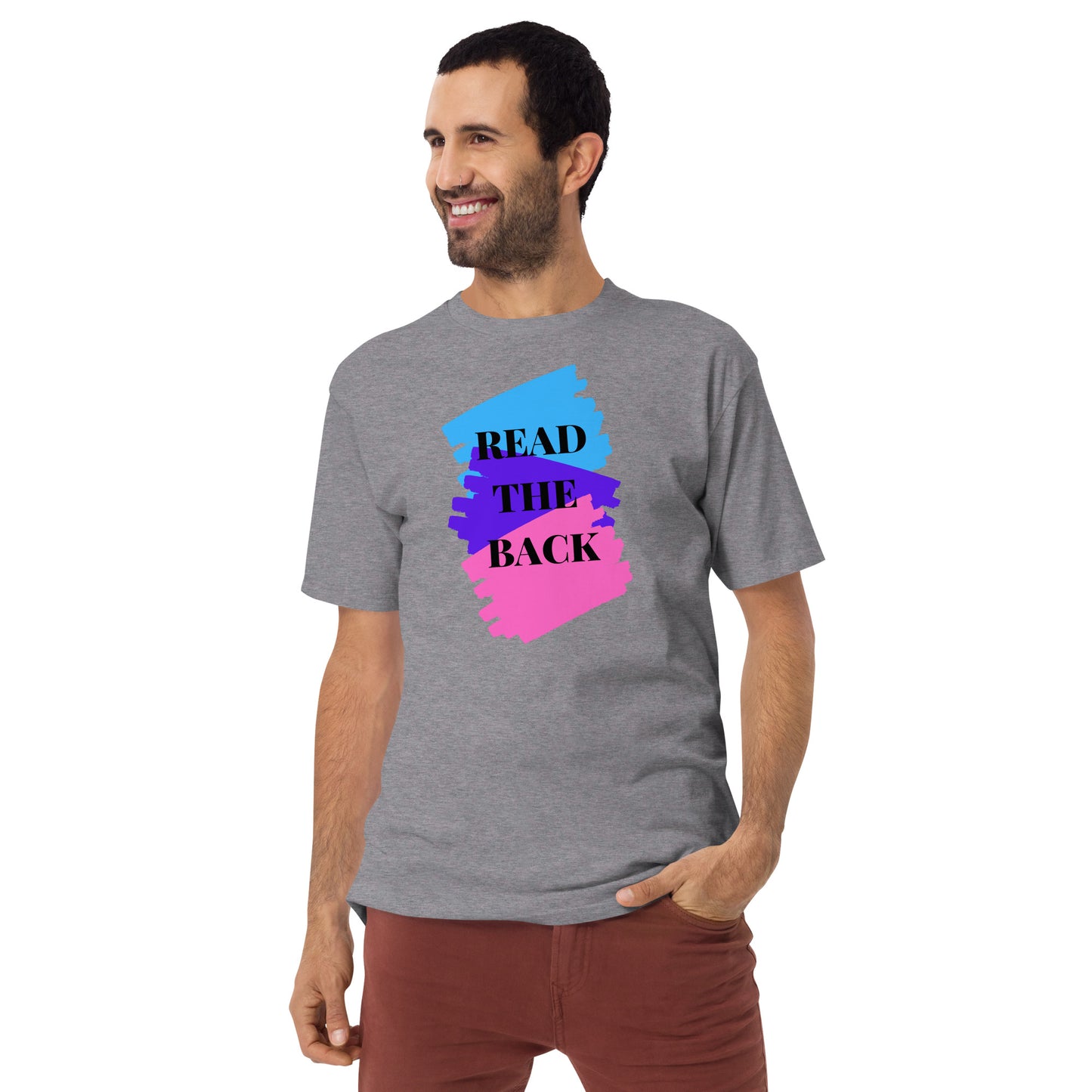 Read the Back Men’s premium heavyweight tee