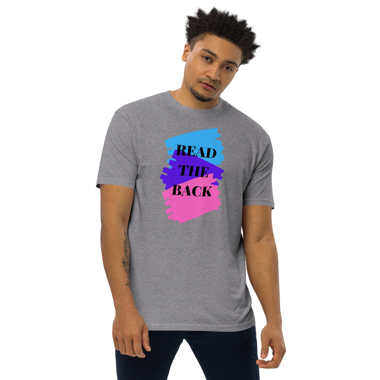 Read the Back Men’s premium heavyweight tee