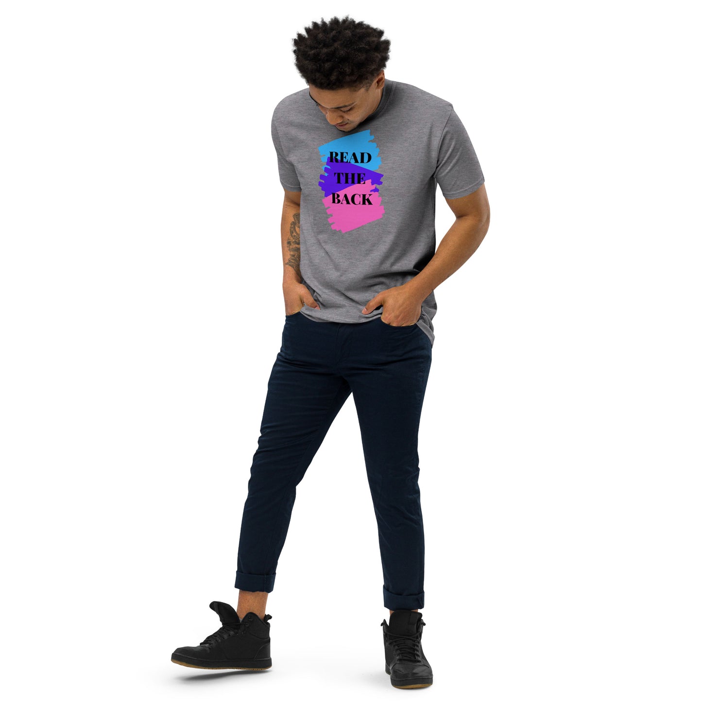 Read the Back Men’s premium heavyweight tee