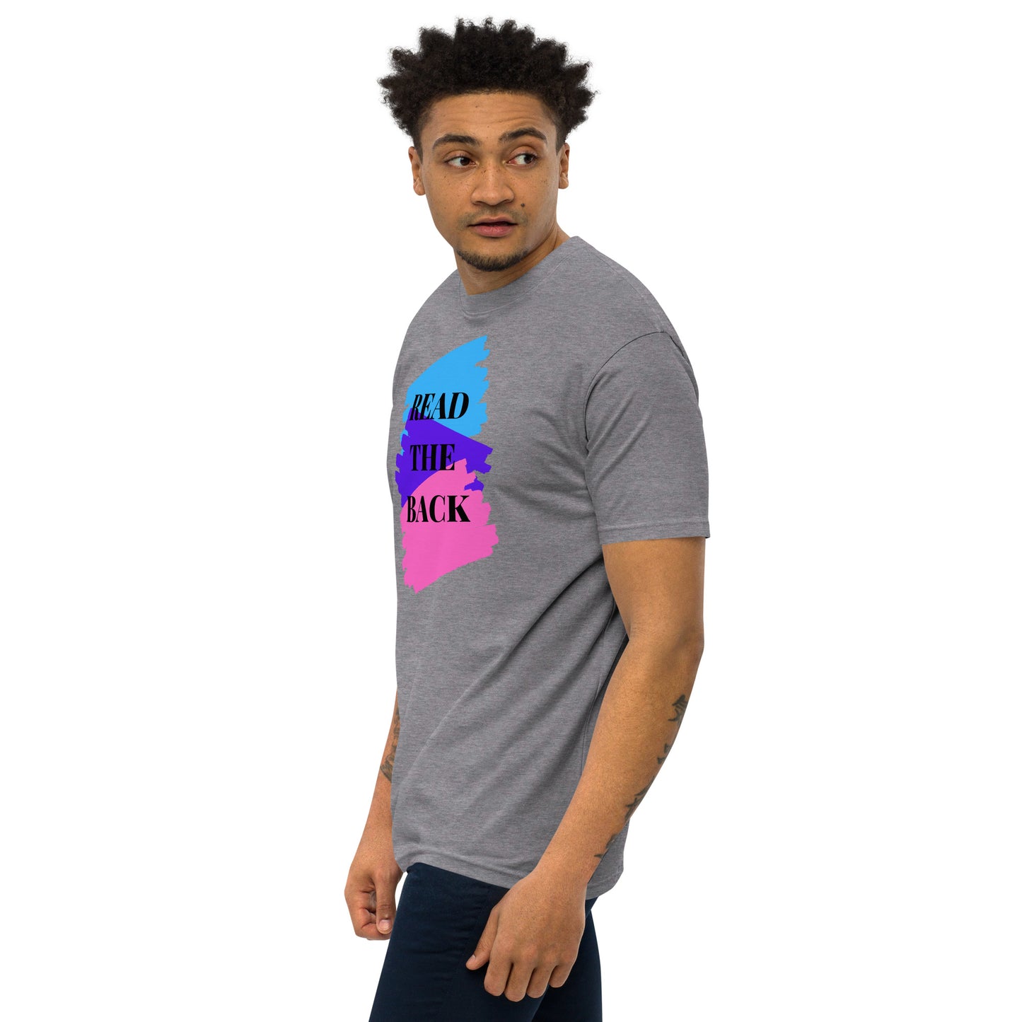 Read the Back Men’s premium heavyweight tee