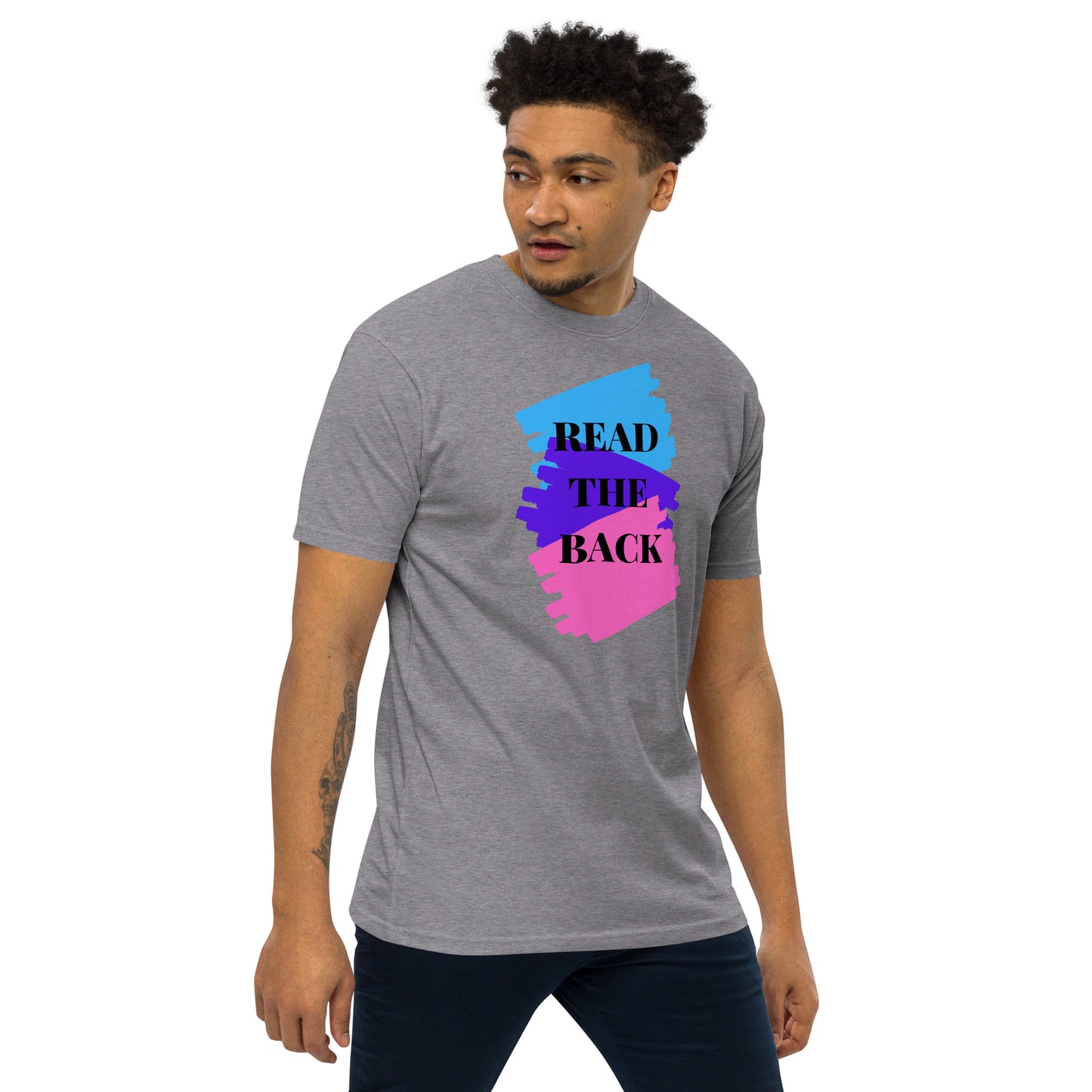 Read the Back Men’s premium heavyweight tee