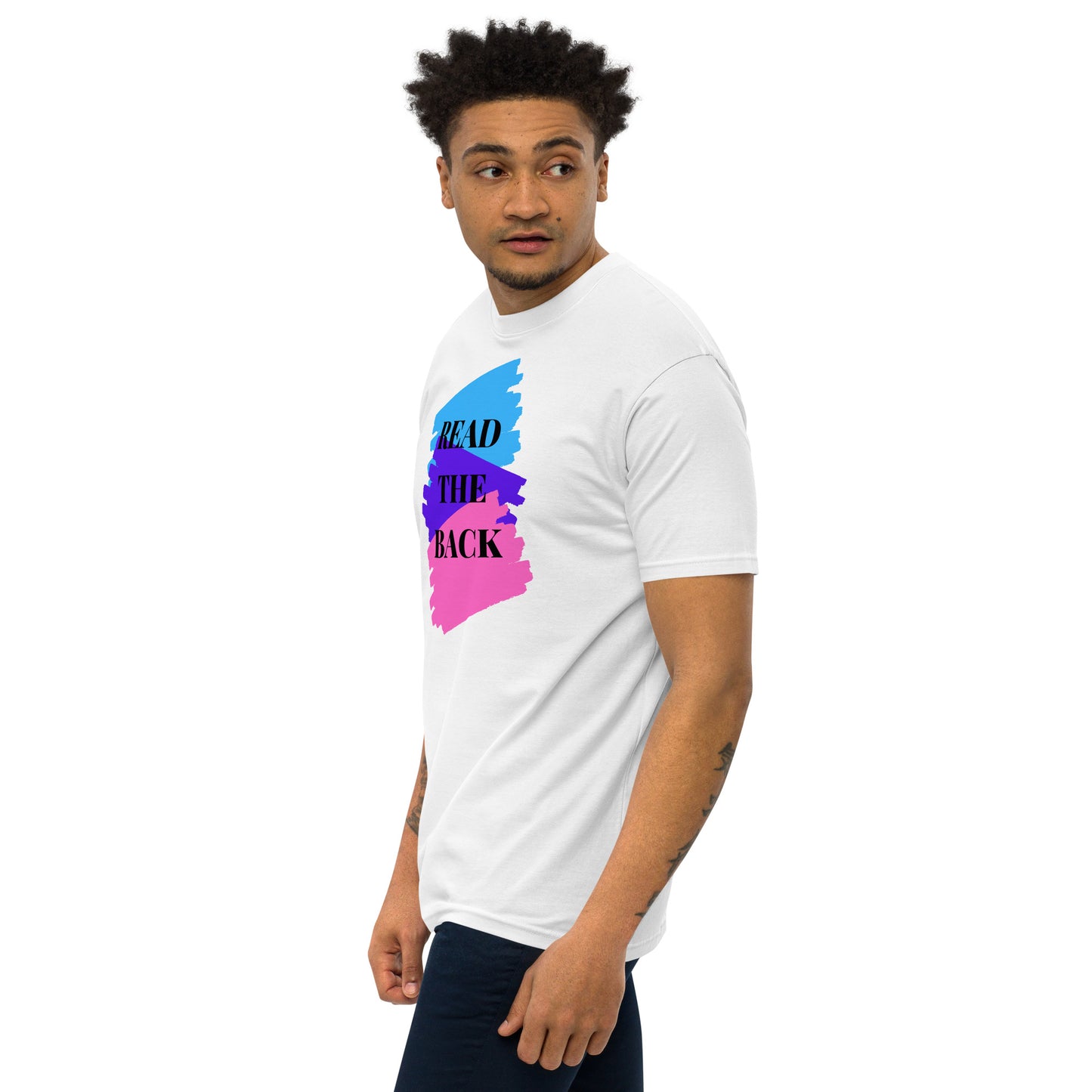 Read the Back Men’s premium heavyweight tee
