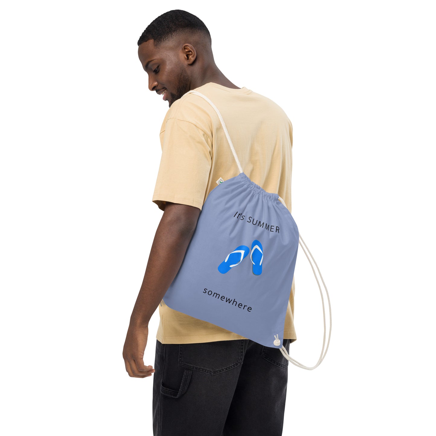 Organic cotton drawstring bag