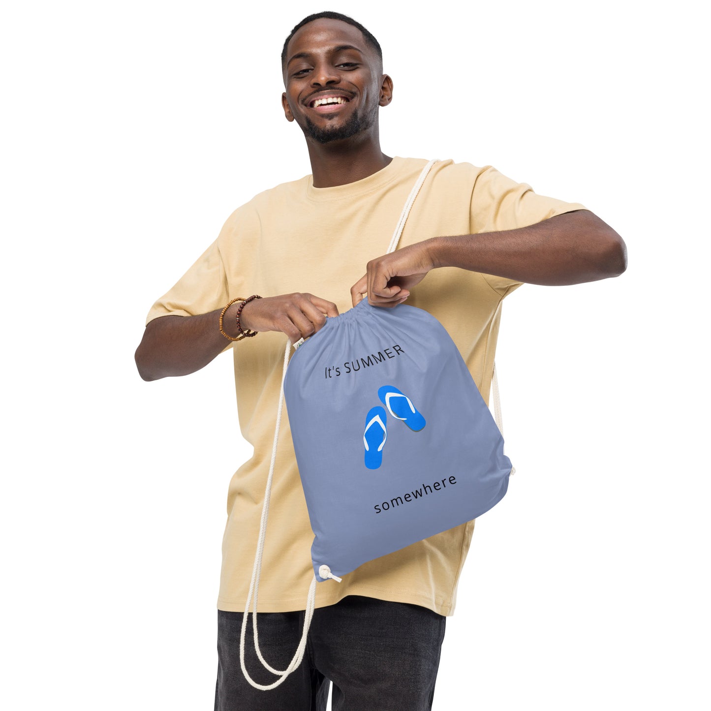 Organic cotton drawstring bag