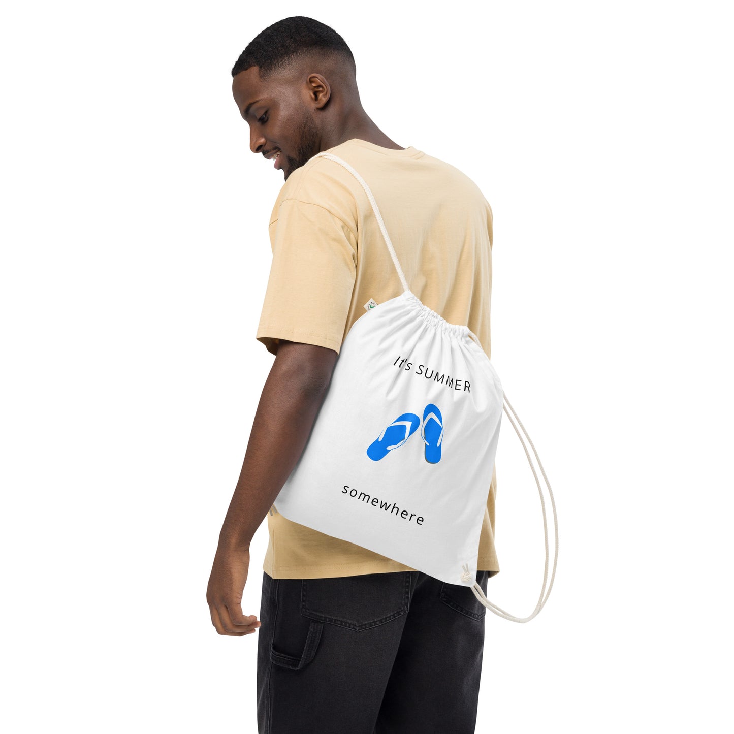 Organic cotton drawstring bag