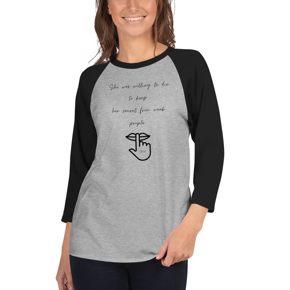 Secret 3/4 sleeve raglan shirt