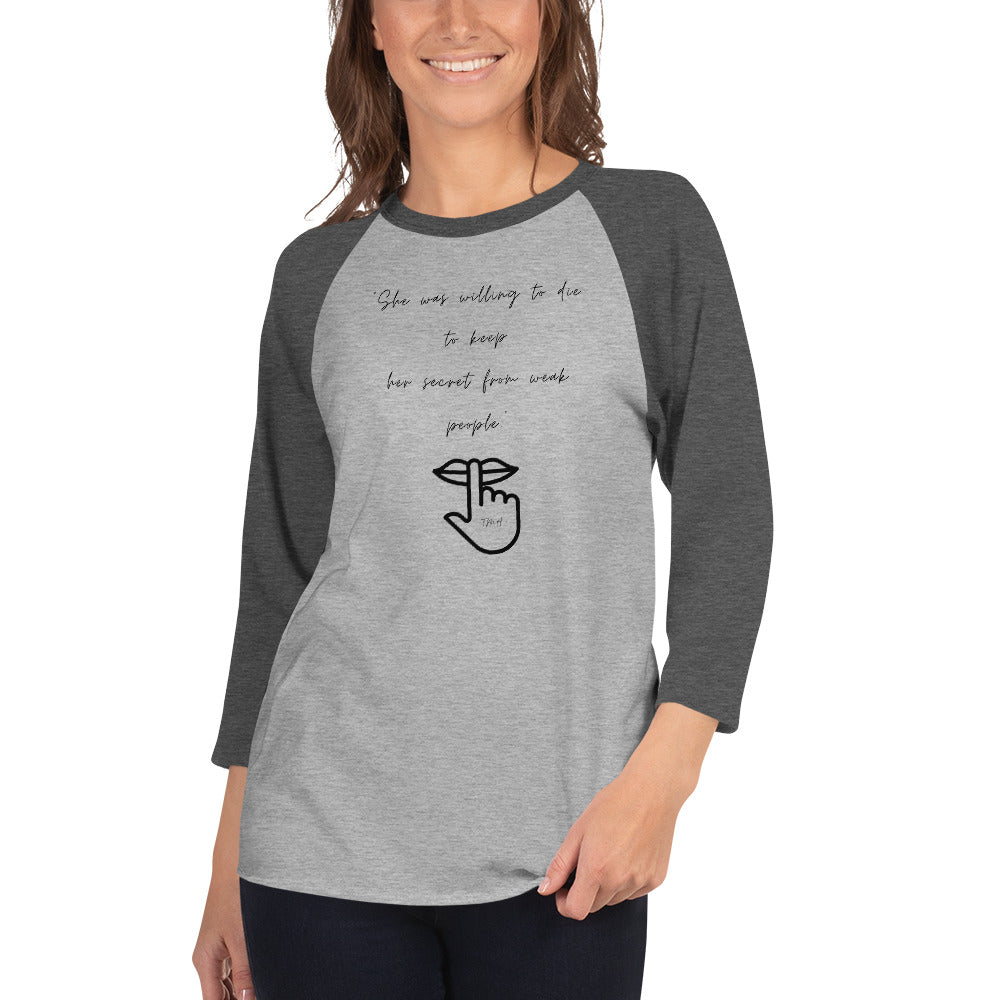 Secret 3/4 sleeve raglan shirt
