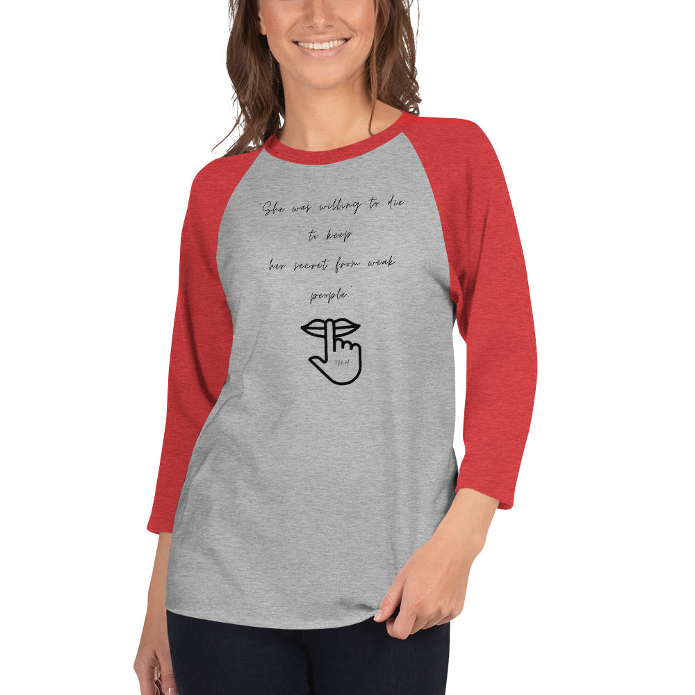 Secret 3/4 sleeve raglan shirt