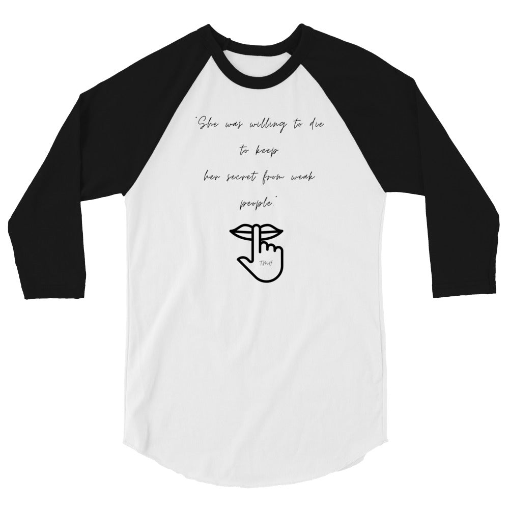 Secret 3/4 sleeve raglan shirt