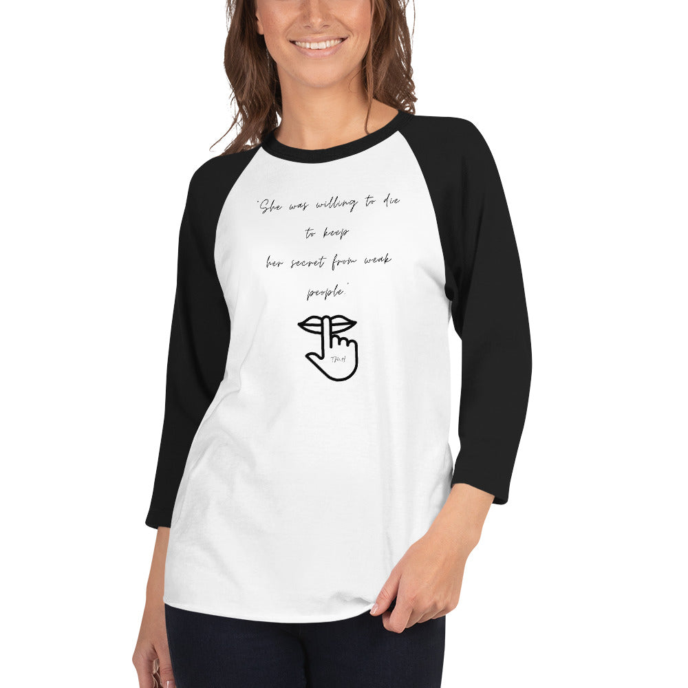 Secret 3/4 sleeve raglan shirt